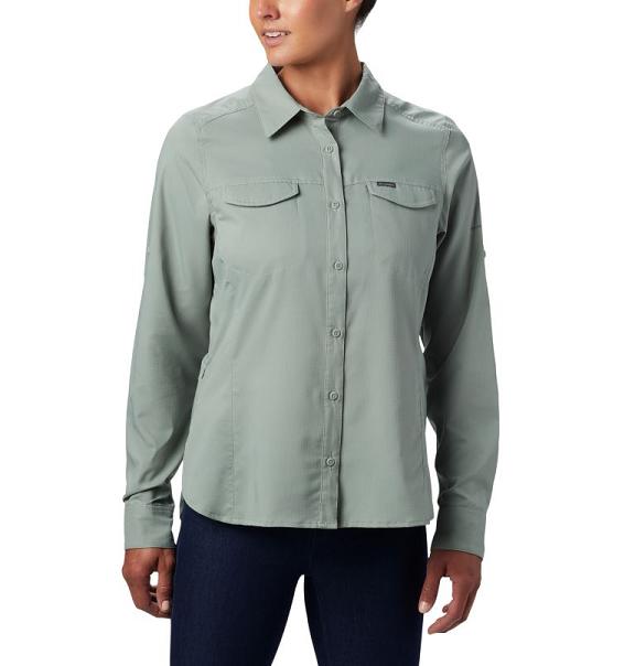 Columbia Silver Ridge Shirts Light Green For Women's NZ45371 New Zealand